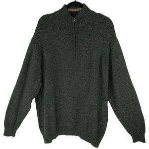 Penmans Vintage 1/4 Zip Green Pullover Sweater